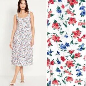 Old Navy Women’s Midi Floral Ditsy Smocked A-Line Cami Linen Blend Sundress XL